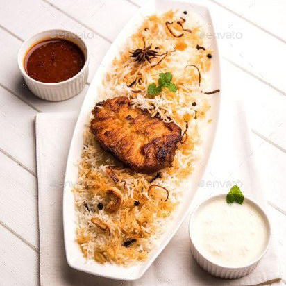 Fish biryani